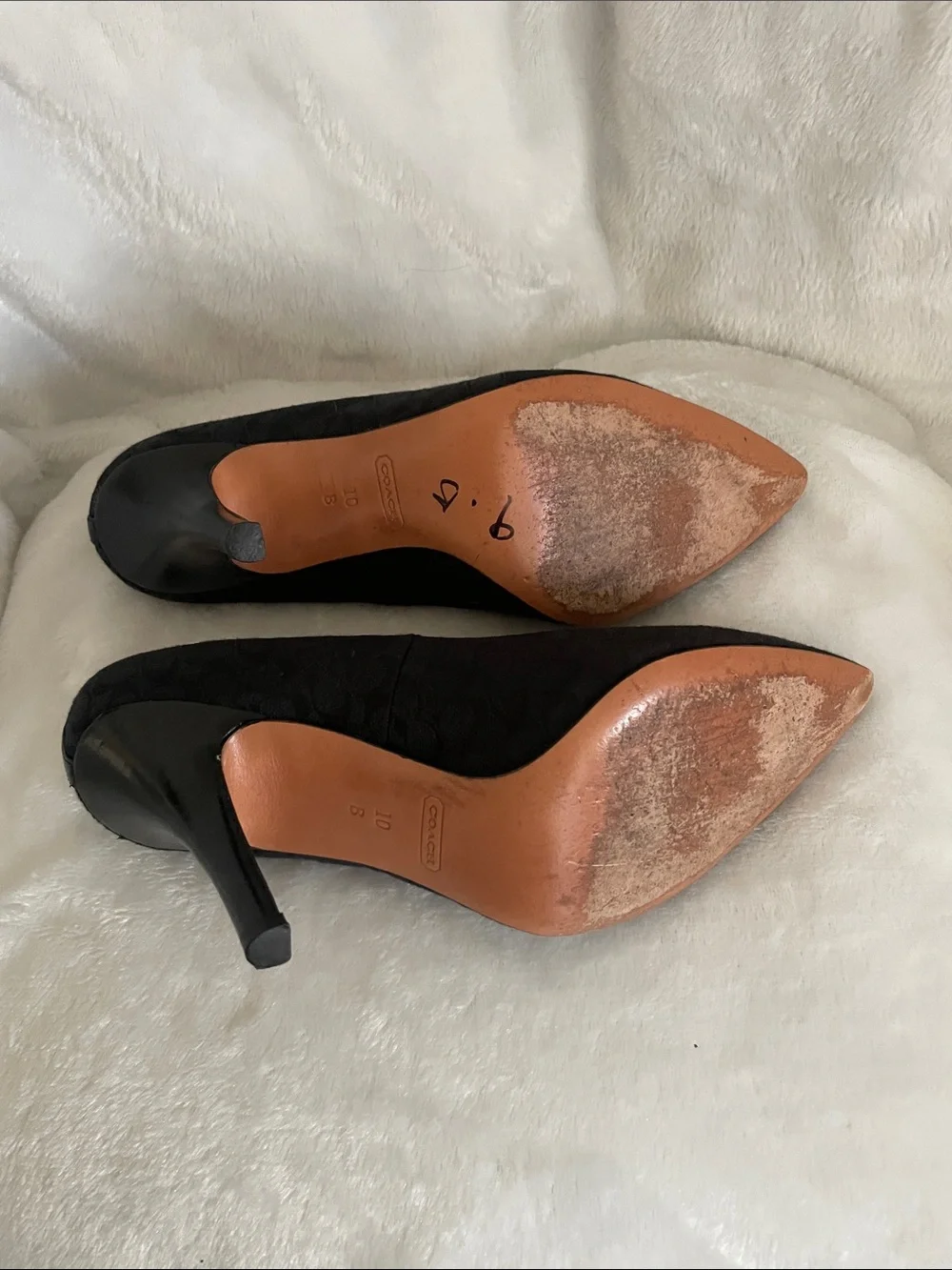 Coach Black Signature Pointed Toe Heels